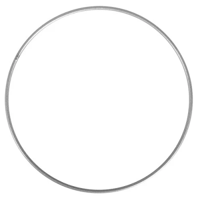 Abbildung von Rayher HOBBY 2505322 Metallring, silber beschichtet, 25 cm ø, Stärke ca. 3,5 mm, Drahtring zum Basteln, für Wickeltechnik, Traumfänger Ring, Makramee Floristik
