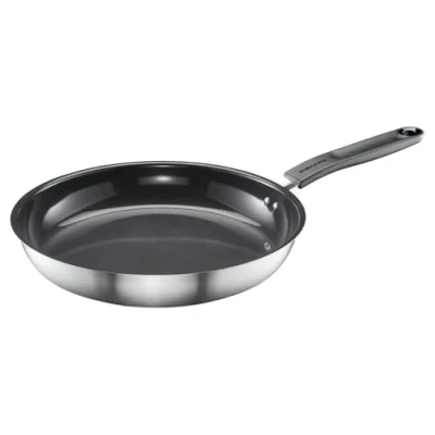Abbildung von Fiskars Bratpfanne, Ø 28 cm, Beschichtete Pfanne, Für alle Kochfelder geeignet, Recycelter Edelstahl, Functional Form, Silber/Schwarz, 1072312
