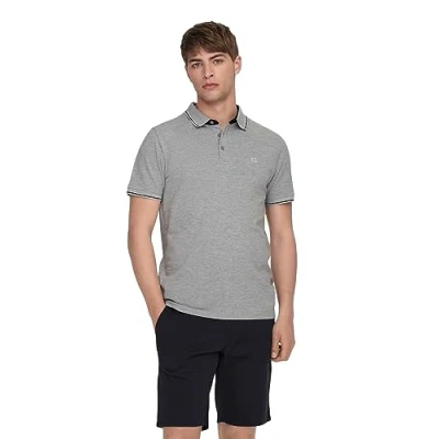 Abbildung von Only &amp; Sons Onsfletcher REG SS NOOS Poloshirt, Herren, Größe: Medium, Light grey
