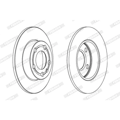 Abbildung von FERODO PREMIER DDF1233C Bremsscheibe 232 9 4 100 voll beschichtet mit Schrauben VOLKSWAGEN: Polo III Hatchback, Golf 4, Lupo / 3L, SEAT: Ibiza 2