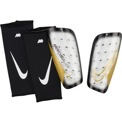 Abbildung von Nike Mercurial Lite Fußball Schienbeinschoner, White/Black/MTLC Gold Coin, DN3611 101, L