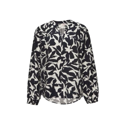 Abbildung von s.Oliver Gemusterte MIT Vausschnitt Bluse, Damen, Größe: 36, Navy