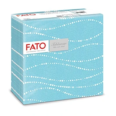 Abbildung von Fato, Trockene Papierservietten, Airlaid, Textileffekt, Packung mit 50 Servietten, Format 40x40 gefaltet in 4, Dekor Alaska Perlendekor