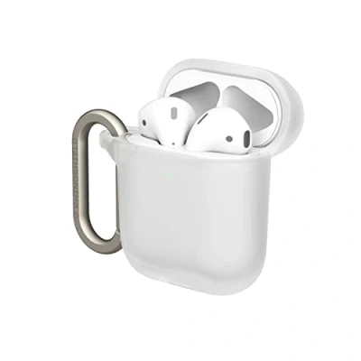Abbildung von RHINOSHIELD AirPods Case mit Karabiner kompatibel Apple [AirPods Series 2/1] Fallschutz in Militärqualität, Kratzfest, kabelloses Aufladen [Salbeigrün, Standard Set]
