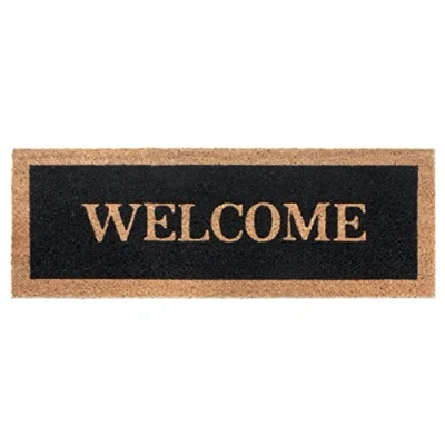 Abbildung von Hanse Home Kokos Fußmatte Schmal für Innen Schmutzfangmatte Natur, Kokosmatte Welcome, Fußabtreter rutschfest Flur, Terrasse, Eingangsbereich 27x70cm