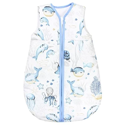 Abbildung von TupTam Ganzjahresschlafsack 2.5 TOG wattiert ärmellos Baby Schlafsack OEKO TEX, Farbe: Bären/Rehe/Braun/Grün, Größe: 56 62