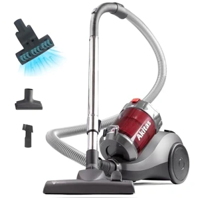 Abbildung von Akitas 800W Leistungsstarker beutelloser Zylinderstaubsaugerstaubsauger,Düsenkopf Hartbodenteppich Turbo PetHair Tool