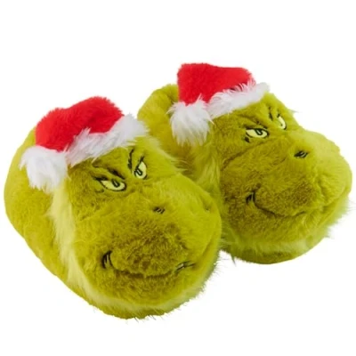 Abbildung von United Labels Grinch 3D Hausschuhe Plüsch für Damen und Herren, Grün, 38/40, Unisex Slipper mit Weihnachtsmütze, Pantoffeln Winter, Puschen Weihnachten
