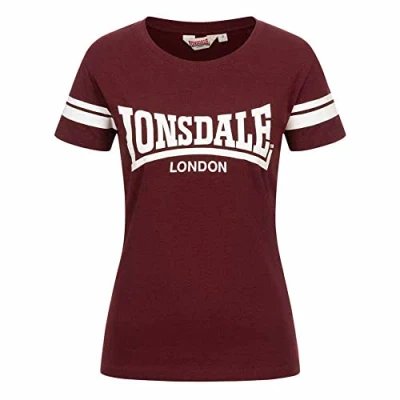 Abbildung von Lonsdale Killegray Tshirt print, Damen, Größe: Small, Oxblood white