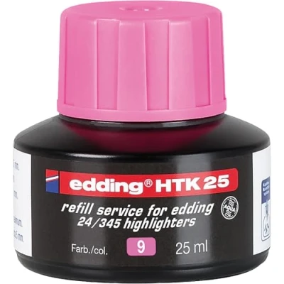 Abbildung von edding HTK 25 Nachfülltinte pink ml mit Kapillarsystem, ideal zum sauberen und unkomplizierten Nachfüllen der Textmarker e 345 24