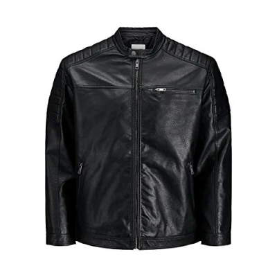 Abbildung von Jack &amp; Jones Jcorocky Jacket Kunstlederjacke, Herren, Größe: 6XL, Black