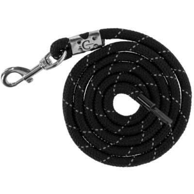 Abbildung von Covalliero Führstrick Reflective mit Karabinerhaken Schwarz/Silber