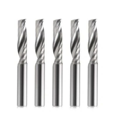 Abbildung von EU_HOZLY 6 mm Schaft, Schnittdurchmesser, 25 Nutenlänge, 1 Nutenschaftfräser, CNC Spiralfräser, Upcut Schneidwerkzeug für Acryl, PVC, ABS, Sperrholz, 5 Stück