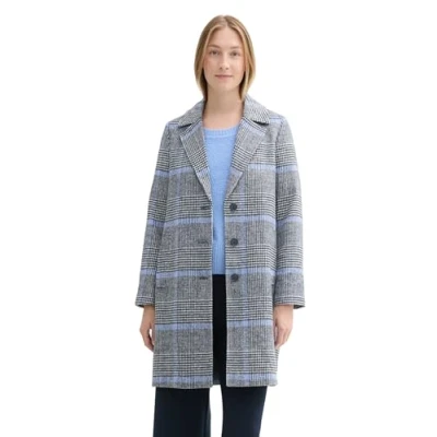 Abbildung von TOM Tailor Karierter Klassischer Mantel, Damen, Größe: XXL, Navy blue check