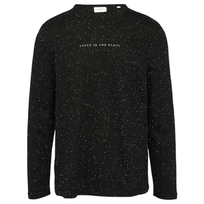 Abbildung von s.Oliver Meliertes MIT LOGO Langarmshirt, Herren, Größe: Large, Schwarz