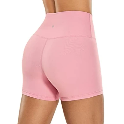 Abbildung von CRZ Yoga Naked Feeling Damen Kurze Leggings High Waist Blickdicht Fithess Shorts Radlerhose Sporthose 10cm Das Herzschlagpulver 38