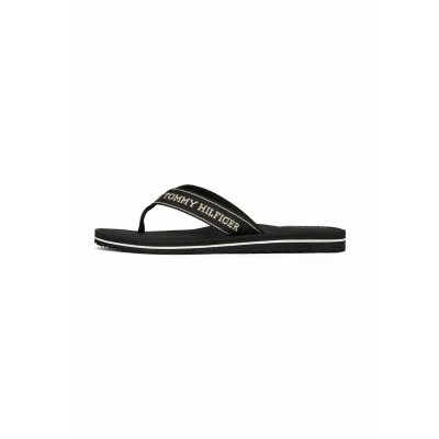 Abbildung von Tommy Hilfiger Jacquard LOGO FINE Cleat Flipflops Badezehentrenner, Damen, Größe: 40, Black Schuhe