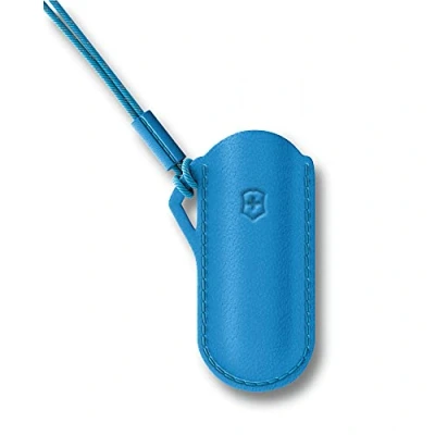 Abbildung von Victorinox Leder Etui für Schweizer Taschenmesser klein, Hülle Inkl. Trageschlaufe, Blau