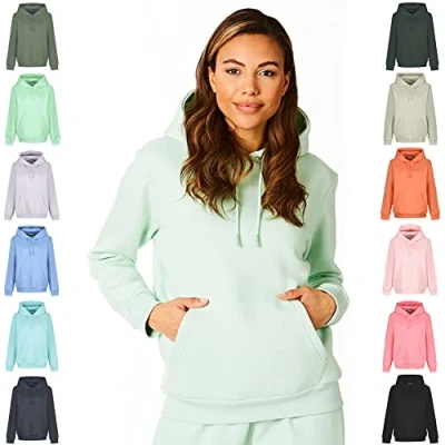 Abbildung von Light &amp; Shade LSLSWT005 Super Soft Touch Loungewear Kapuzen Sweatshirt Oberteil für Damen, Nebelhafte Jade, M