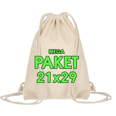 Abbildung von Turnbeutel 25 Stück 21 x 29 cm Kleine Sportbeutel Baumwollbeutel Tote Bag Basteln Kindergarten Hipster Stofftasche, Beutel, Jutebeutel OEKO TEX® geprüft Stoffbeutel Sack zum gestalten Natur