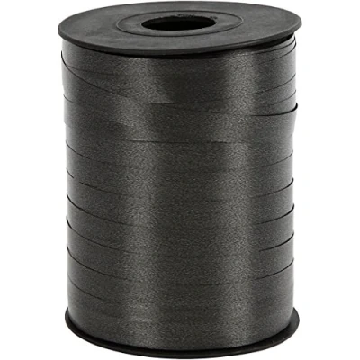 Abbildung von Kräuselband, B: 10 mm, schwarz, glänzend, 250m
