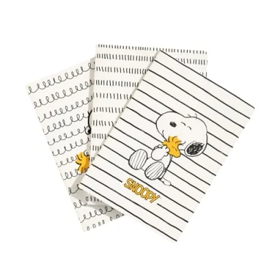 Abbildung von Grupo Erik 3er Pack Peanuts Snoopy Notizbücher A5 Notizbuch klein 1 Liniert Dotted Blanko Notizblock Merch