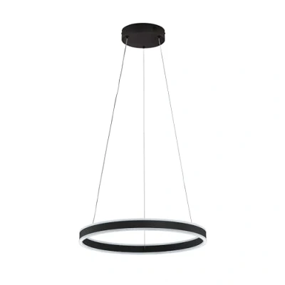 Abbildung von Fischer &amp; Honsel Pendelleuchte, Sirko sandschwarz D: 60 cm H: 160 Höheneinstellenbar mit Fernbedienung stufenlos dimmbar Farbtemperatureinstellung 61049 EEG: F