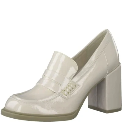 Abbildung von MARCO TOZZI Damen Flacher Slipper Blockabsatz weiches FEEL ME Fußbett ideal für Business und Freizeit, Powder patent, 38 EU