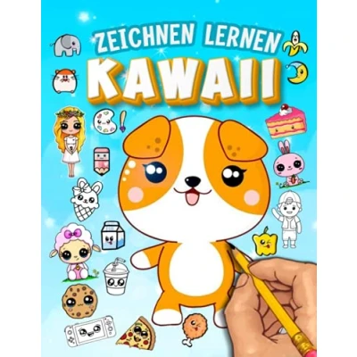 Abbildung von Kawaii zeichnen lernen: Lerne Schritt für zu Zeichne super süße Tiere und Objekte, Blumen, Essen, magische Kreaturen mehr!