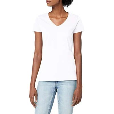 Abbildung von Lady Fit Valueweight V Neck T Shirt von Fruit of the Loom Weiß M