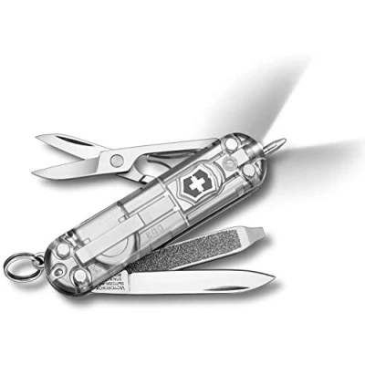 Abbildung von Victorinox Schweizer Taschenmesser, Signature Lite, Multitool, Swiss Army Knife mit 7 Funktionen, Klinge, klein, Nagelfeile, Schraubendreher 2.5 mm