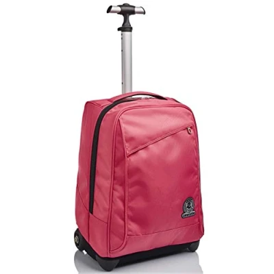 Abbildung von Invicta TROLLEY, 2 in 1, Schulranzen mit Rollen, Rucksack Trolleyfunktion für Schule, Reisen, Mädchen&amp;Jungen, rosa, BENIN SOLID