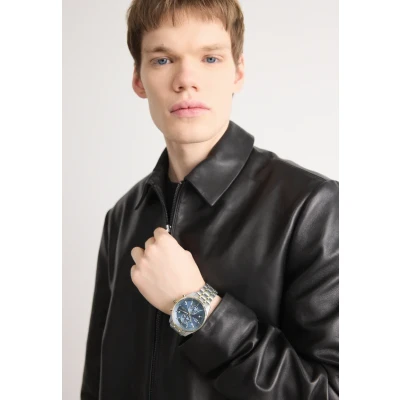 Abbildung von BOSS Skytraveller Uhr silvercoloured/goldcoloured/blue, Herren, Größe: One Size, Silver coloured/gold coloured/blue