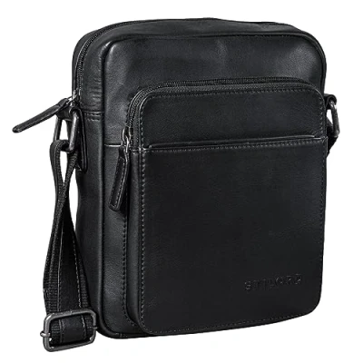 Abbildung von STILORD &#039;Vittorio&#039; Herren Umhängetasche aus Leder Kleine Handtasche Tablet 9,7 Zoll iPad Tasche Vintage Echtes Leder, Luino Braun, S, Schulranzen