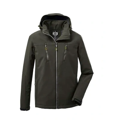 Abbildung von killtec Herren Softshelljacke/Outdoorjacke mit abzippbarer Kapuze KOW 163 MN SFTSHLL JCKT, dark moss, XL, 37711 000