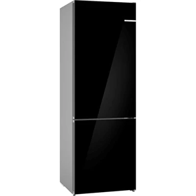 Abbildung von Bosch KGN49LBCF XXL Stand Kühl Gefrier Kombination Serie 6, freistehende Kühlkombination mit Gefrierbereich unten 203x70cm, 311L Kühlen, 129L Gefrieren, NoFrost, VitaFresh XXL, FlexInterior, Schwarz