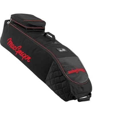 Abbildung von MacGregor VIP Golftasche mit Rädern, Unisex, hochwertige Reisetasche zum Schutz der Ausrüstung, Schwarz/Königsblau, Einheitsgröße
