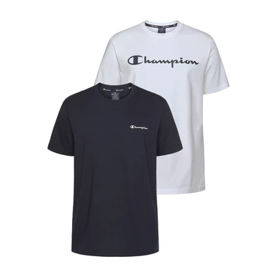 Abbildung von Champion TEE Small AND BIG LOGO 2 PACK Tshirt basic, Herren, Größe: XXL, Dark blue/white