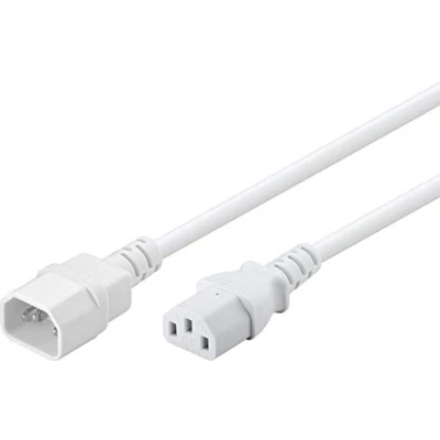 Abbildung von Goobay 97584 Kaltgerätekabel 2m Verlängerung / C14 Stecker auf C13 Buchse Stromkabel Kaltgeräte Netzkabel mit Kaltgerätestecker Weiß Verlängerungskabel