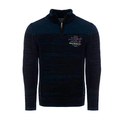 Abbildung von Carisma Strickpullover für Herren Troyer mit Stickerei Angenehmer Regular Fit Pullover Büro und Freizeit 7803 Navy M
