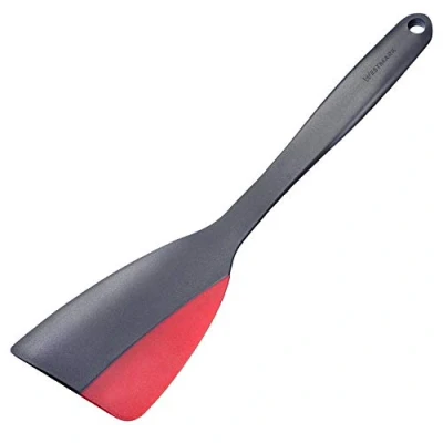 Abbildung von Westmark Pfannenwender/ schaber mit Silikonkante, Länge: 31 cm, Kunststoff/Silikon, Flexi, Schwarz/Rot, 15702270