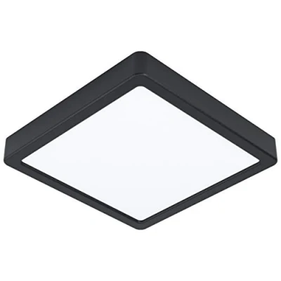 Abbildung von EGLO LED Deckenleuchte Fueva 5, L x B 21 cm, 1 flammige Aufbauleuchte aus Stahl und einer Kunststoff Leuchtfläche, Deckenlampe in Schwarz, Weiß, Aufbaulampe warmweiß