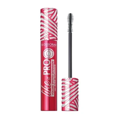 Abbildung von Deborah Milano Like a Pro Mascara mit Hyaluronsäure, gibt extra Volumen und unendliche Länge für definierte multiplizierte Wimpern, Extension Effekt, 13 ml