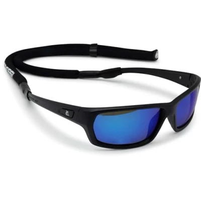 Abbildung von Cressi Unisex Bill W/Lace Sunglasses, Schwarz/Verspiegelte Gläser Blau, Standard