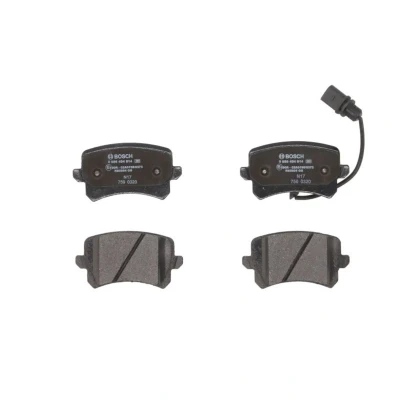 Abbildung von BOSCH 0 986 494 814 Bremsbelagsatz Low Metallic mit integriertem Verschleißsensor Anti Quietsch Blech AUDI: Q3