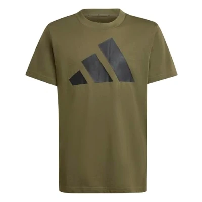 Abbildung von adidas Unisex Kinder Essentials Big Logo T Shirt, Olive strata/Black, 7 8 Years