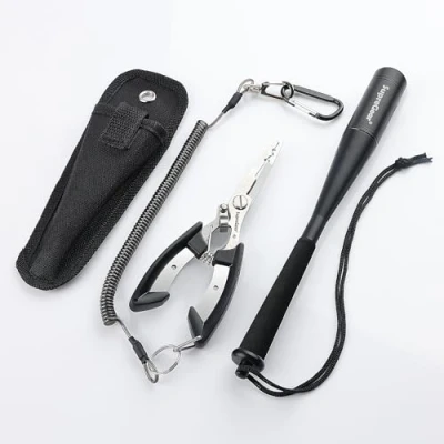Abbildung von supregear Multi Angelzange und Fischtöter als Angelwerkzeug Set, Multifunktionale Zange für Hakenentfernung Sprengring Angeln Geschenk Herren Süß Salzwasserangeln