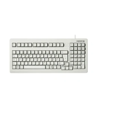 Abbildung von CHERRY G80 1800, Kabelgebundene Tastatur für Industrieanwendungen, Deutsches Layout (QWERTZ), Kompaktes Design, Perfektes Tastgefühl, Mechanische Switches, Weiß