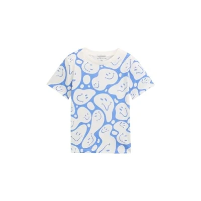 Abbildung von TOM Tailor MIT Alloverprint Tshirt print für Kinder, Größe: 104/110, Off white blue smiling design