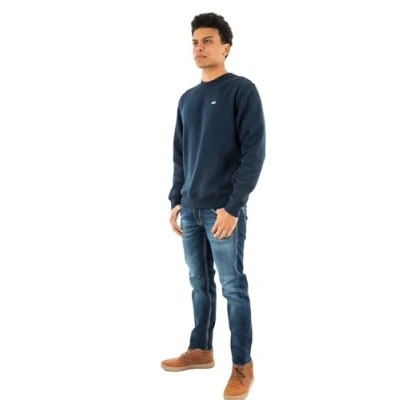 Abbildung von Tommy Jeans Herren TJM Reg Flag Fleece Crew Dm0dm20741c1g004 Pullover Sweatshirt, Blue (Dark Night Navy), L EU